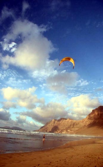 Kiteboard, Sprung an Famara